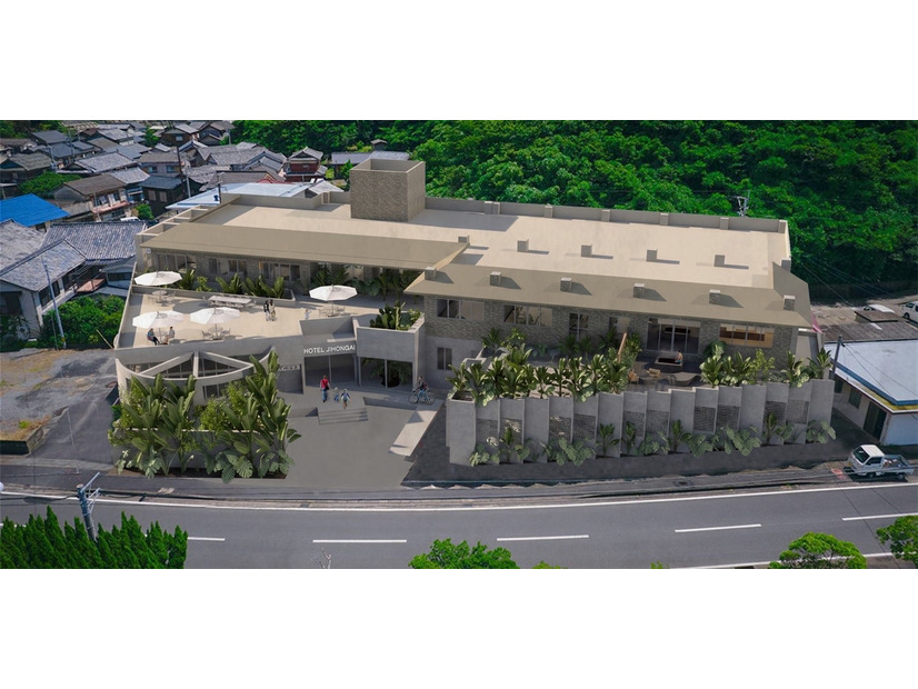 五島列島福江島の荒川温泉、デザイナーズホテル「HOTEL JIHONGAI」としてリニューアル――2027年夏に温泉施設、2028年夏にホテル全面開業