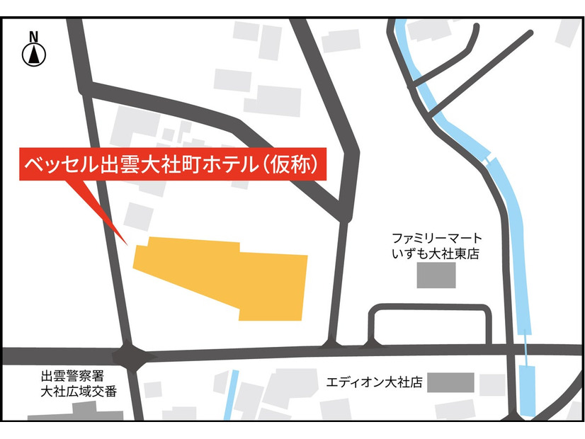 出雲大社から徒歩5分！「ベッセル出雲大社町ホテル」が2028年春開業——天然温泉・サウナ・夕食ビュッフェ初導入