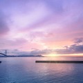 淡海荘客室からの朝焼け